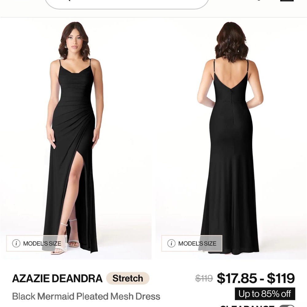 Azazie black gown